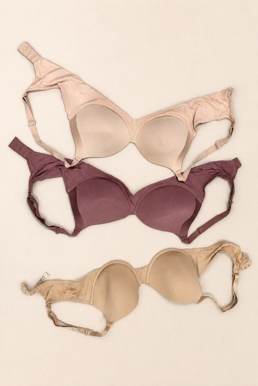 Lot 3 Bali Ellen Tracy Bras 36C 38C 38B Underwire Nude Mauve Beige